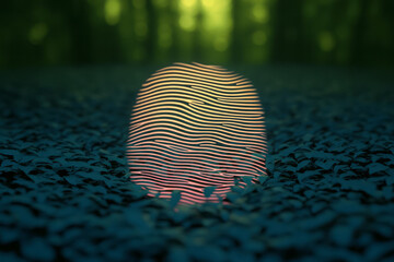 Leinwandbilder - a fingerprint in the middle of a forest