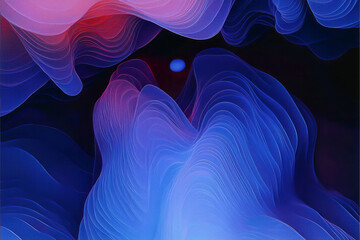 Poster - a blue and red abstract painting