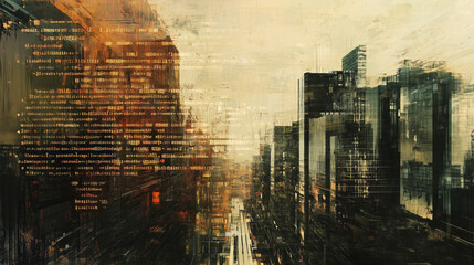 Poster - A digital padlock symbolizing cybersecurity is depicted, disintegrating into particles, representing threat of malware. This image evokes sense of urgency in protecting digital assets