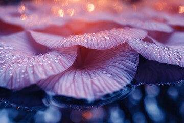 Poster - a close up of water droplets on a pink flower