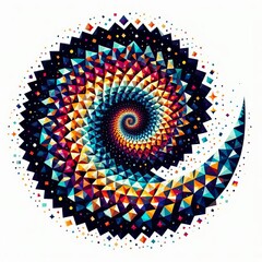 Poster - A spiral galaxy illustration made from repeating geometric shape