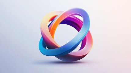 Fototapete - Virtual 3d element with circles, hexagons, triangles, lines, squares, rectangles. Modern logo in cyberpunk style. Futuristic IT badges for banner. Technology hi-tech design in the Vector illustration.