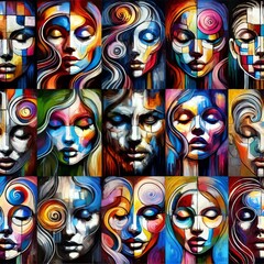 Poster - abstract portraits