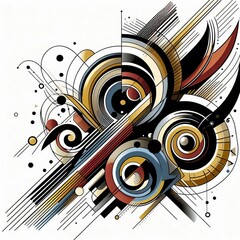 Poster - Abstract Shapes Representing Art Geometric shapes and lines form