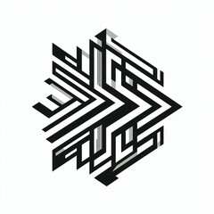 Poster - Arrow motifs made from sharp geometric shapes symbolizing direct