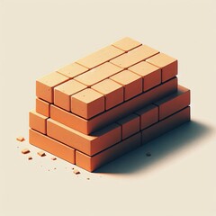 Poster - Bricks Rectangular blocks with clean edges and mortar lines