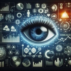 Poster - Data Visualization with Eye and Chart Icons