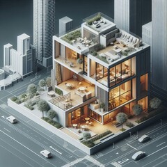 Poster - Designed for city dwellers it emphasizes compact spaces efficien