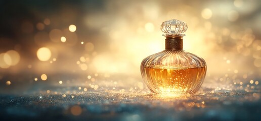 Poster - A sparkling perfume bottle radiating elegance and allure.