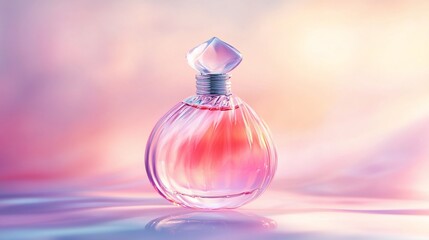 Poster - Elegant perfume bottle with a soft gradient background.