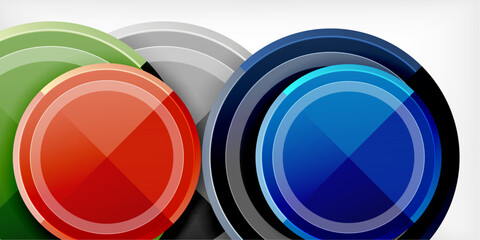 Poster - Abstract background - multicolored circles, trendy minimal geometric design, vector illustration