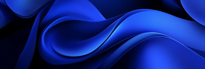 Poster - Swirling blue fabric creates a serene and smooth effect