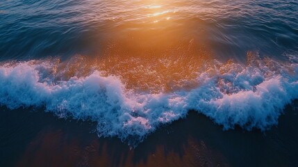 Poster - A serene ocean wave at sunset, capturing tranquility and nature's beauty.