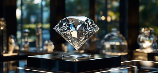 Poster - A sparkling diamond displayed elegantly in a luxurious setting.