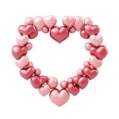 Poster - Romantic pink and red hearts forming a heart silhouette on a see-through backdrop, ideal for valentine's day designs