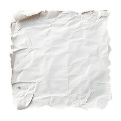Poster - Crumpled white paper with torn and burnt edges on transparent background, perfect for adding text or design elements