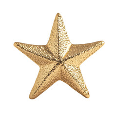Aufkleber - Golden textured star ornament isolated on transparent background, perfect for christmas or festive design projects