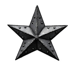 Poster - Metal barn star with rivets and rust on transparent background, ideal for rustic or americana themes
