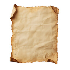 Poster - Aged paper with scorched edges isolated on transparent background, offering space for text or design elements