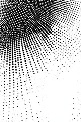 Poster - Abstract black and white dot pattern radiating from the center, creating a dynamic visual effect.