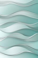 Poster - A serene abstract design featuring smooth curves in shades of teal and silver, creating a calming visual effect.