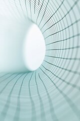 Poster - Abstract close-up of a light-colored tunnel with intricate grid patterns creating a sense of depth.