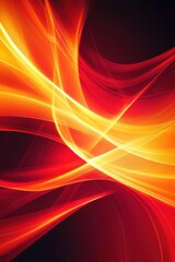 Poster - Vibrant abstract wave patterns in red and yellow tones create a dynamic visual impact.