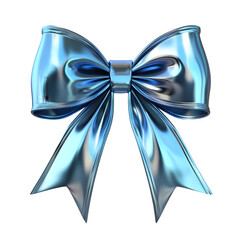 Aufkleber - Light blue shiny bow isolated on transparent background, perfect for adding a touch of elegance and celebration to designs