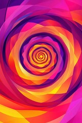 Poster - A vibrant abstract spiral pattern in shades of purple, pink, and orange, creating a mesmerizing visual effect.