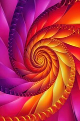 Poster - A vibrant, swirling spiral pattern with shades of purple, orange, and yellow creating a mesmerizing abstract design.