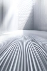 Poster - A minimalist setting featuring a white interior with captivating linear patterns and light play.