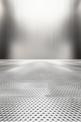 Poster - A sleek, metallic interior with a textured floor and subtle reflections creating a modern, industrial vibe.