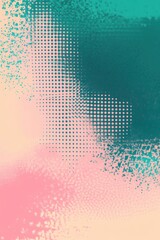 Poster - Abstract design featuring a blend of teal and pink hues, creating a modern and vibrant atmosphere.