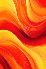 Poster - Vibrant abstract waves in red and yellow hues create a dynamic and energetic visual effect.