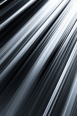 Poster - Abstract light rays in sleek silver and black tones create a dynamic and modern visual effect.