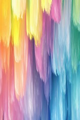 Poster - A vibrant blend of rainbow colors cascading in a painterly style, creating a joyful and energetic atmosphere.