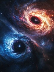 Wall Mural - galaxy with two black holes