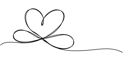 Fototapete - Infinity love icon. Continuous line art drawing Heart and Infinity symbol. Friendship and love concept. Best friend forever. Vector illustration, One continuous line drawing of Infinity symbol.