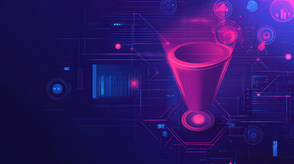Aufkleber - Futuristic digital vector illustration of blue circuit lines and code on a dark tech background
