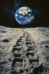 Wall Mural - Moon's Surface View