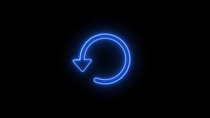 Poster - Refresh or retry icon. Neon glowing refresh button with retry animation and dynamic glowing effect.