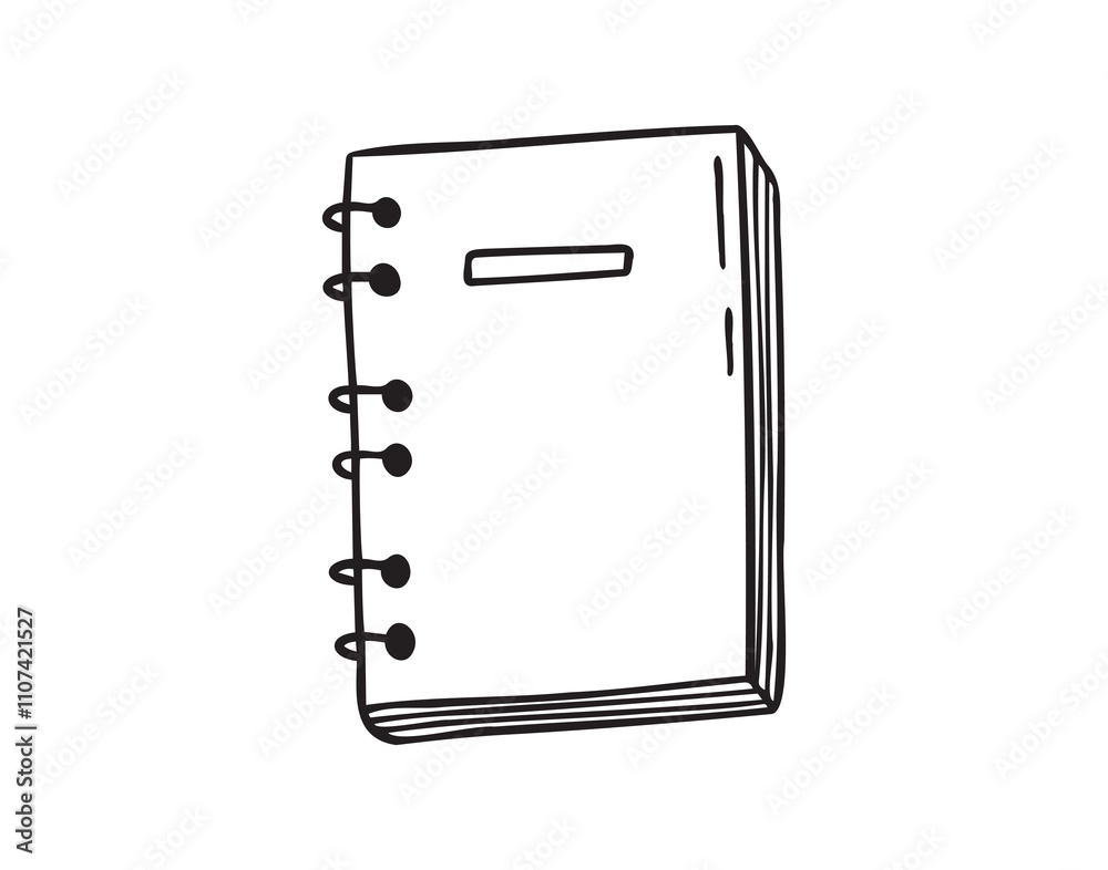 notebook doodle hand drawn icon. Outline drawing notebook line clipart ...
