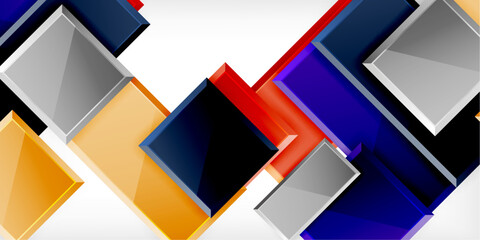 Poster - Glass toy style square shapes abstract design. Vector Illustration For Wallpaper, Banner, Background, Card, Book Illustration, landing page