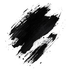 Leinwandbilder - Enhance your designs with a bold black paint brush stroke on a clear background, for a grungy, aged effect
