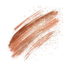 Aufkleber - Rose gold brush strokes adding a glittering, textured touch to designs on a transparent background, perfect for a glamorous effect