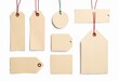 © Eliane - Artisan Kraft Paper Hang Tags: Vintage Style Price Labels with Red String, Ideal for Minimalist Retail Presentation and High-Detail Commercial Photography