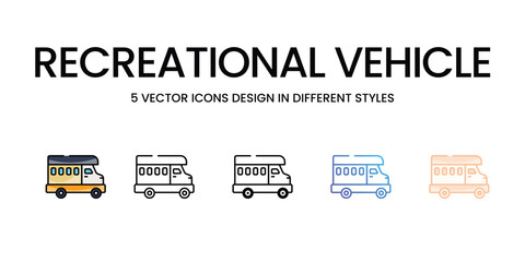 Sticker - Recreational Vehicle icons different stock vector illustration