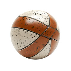 Poster - Close-up of an old basketball with a vintage, weathered surface, set against a transparent background