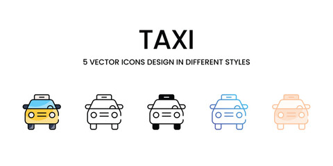 Sticker - Taxi icons different stock vector illustration