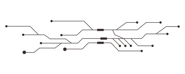Wall Mural - Circuit board line microchip, software. Integrated motherboard, connections. Innovative Electronic Network. Technology background, design elements geometric and connection system.